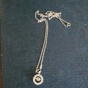 Diamond, floating middle diamond necklace